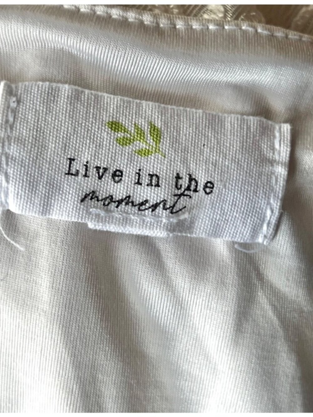 Live In The Moment Crop Tank Top Women's XS White Stretchy Square Neckline - Picture 6 of 9